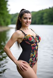 Strój kąpielowy Procida, kwiaty