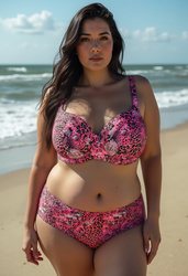 Biustonosz kąpielowy SK 216 full cup, różowy-centki (tylko w komplecie z figami)